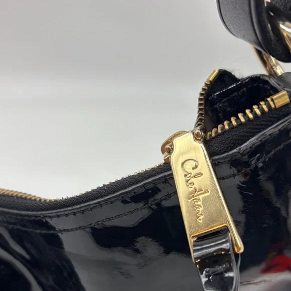 Cole Haan Elegant Black Patent Hobo Leather Women's Bag CH8402 - Picture 3 of 15